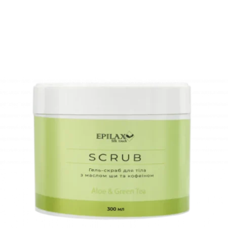 Scrub do ciała Aloe&Green tea 300 ml – profesjonalny wygładzający peeling z masłem shea i kofeiną