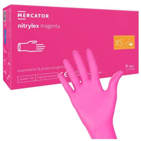 Rękawice MERCATOR nitrylex magenta XS