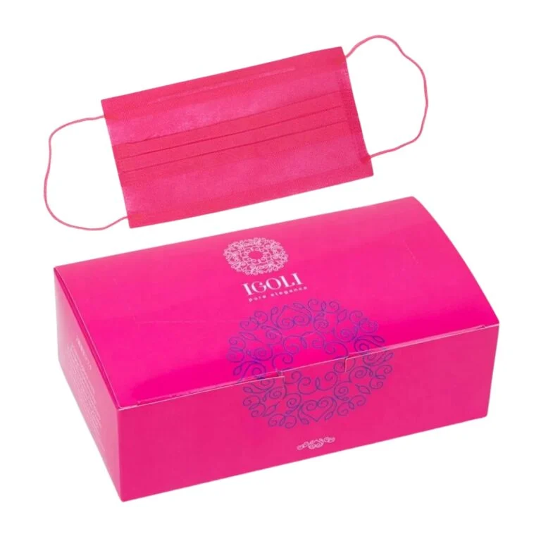 Maseczki ochronne jednorazowe dwuwarstwowe rózowe 50 szt