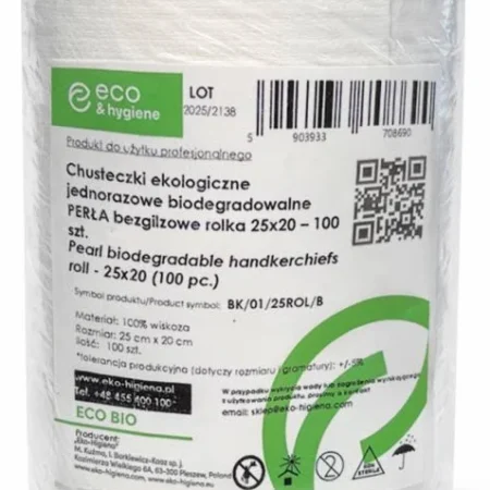 Chusteczki kosmetyczne gładkie 17x20cm bezgilzowe rolka - 100 szt